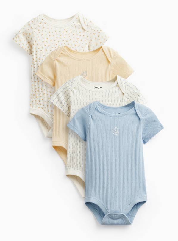 Floral & Shell Print Bodysuits 4 Pack 2-3 years